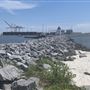 Rock Jetty with State Port Backdrop
